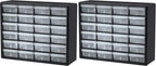 Akro-Mils 24-Drawer Plastic Storage Cabinet | 20" W x 6" D x 16" H | Black | by Akro-Mils