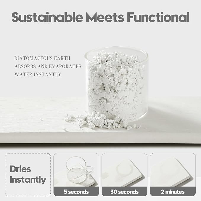2PCS 10"x 5" Large Bathroom Sink Vanity Trays, Water Absorbing Diatomite Stone - Image 3