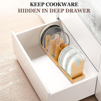 Bamboo Pot Lid Organizer, Pots and Pans Organizer Inside Cabinet, Pot Lids - Image 5