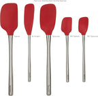 Tovolo Stainless Steel Handled Silicone Spatula Set of 5 Cayenne Red, - Image 3