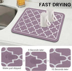 WISELIFE Dish Drying Mat Super Absorbent Drying Mat Large Dish Drying Mats - Image 4