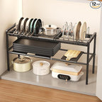 Mustorn Pots and Pans Organizer Under Cabinet, Expandable 2 Tier Under Sink by MUSTORN