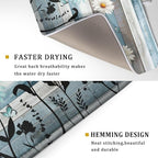Blue White Daisy Floral Dish Drying Mat - Image 3