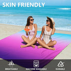WIWIGO Beach Blanket Waterproof Sandproof Beach Mat 79" X 83"/10'x9'for 2-8 - Image 3