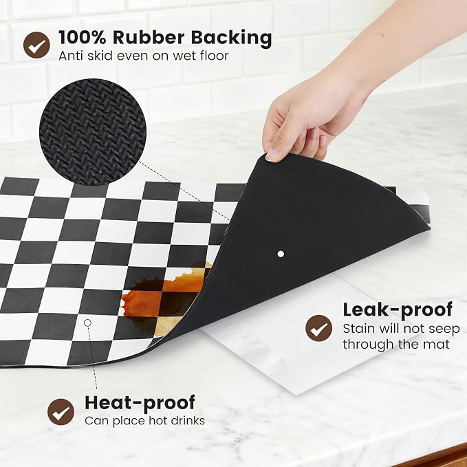 12" x 20" Checkered Dish Drying Mat - Image 4