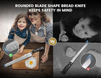 CoquusAid Bread Knife for Homemade Bread, 10.6 Inch Multifunction Serrated Knife - Image 3