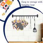 Oven Mitts and Pot Holders Sets Abstract Geometric Silicone Kitchen Mits - Image 3