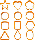XIPEGPA 12PCS Color Plastic Cookie Cutters Heart Star Triangle by XIPEGPA