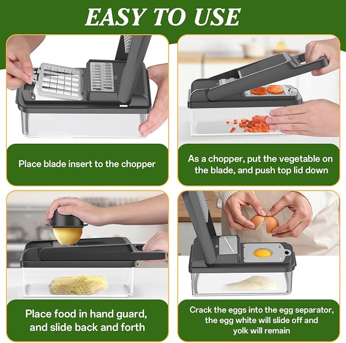 HomeHacks Vegetable Chopper Vegetable Cutter, 15 in 1 Kitchen Gadget, Onion - Image 6