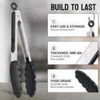 HOTEC Premium Stainless Steel Locking Kitchen Tongs - Image 5