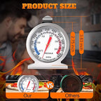 Stainless Steel Oven Thermometer 50-300°C/100-600°F, Analog Instant Read - Image 2