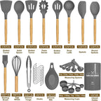 Umite Chef Kitchen Cooking Utensils Set, Woodle Handle Heat Resistant Gadgets - Image 5