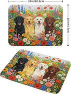 Spring Absorbent Drying Mat Colorful Flowers Dog Dish Drying Mat - Image 2