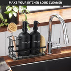 Dish Soap Dispenser for Kitchen, 16.9 fl oz Black Hand and Dish Soap Dispenser - Image 7