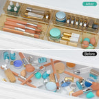 WOWBOX 12 Pack Clear Drawer Organizer Set, Acrylic Drawer Storage Trays - Image 4