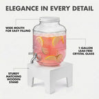 Beverage Dispenser 1 Gallon, Glass Drink Dispenser - Image 3