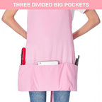 Jubatus 2 Pack 3 Pockets Adjustable Bib Apron Chef Kitchen Cooking Aprons - Image 2