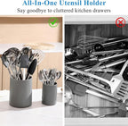 Kyraton Cooking Utensils Holder 2pcs, 360° Rotating Heavy Duty Plastic Kitchen - Image 7