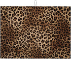 Brown Leopard Dish Drying Mat Black Cheetah Skin Wild Animal Print Drying Rack by Unknown