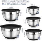 Umite Chef Mixing Bowls with Airtight Lids, 3 Grater Attachments & Non-Slip - Image 4