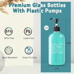 COHOSEGE Glass Soap Dispenser Set 2 Pack, 16 Oz Dish Soap Dispenser - Image 3