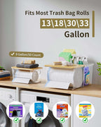 iCASA Trash Bag Dispenser Holder - 3 in 1 Acrylic Plastic Garbage Bag Pantry - Image 2