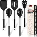 5Pcs Silicone Cooking Utensils Set, Heat Resistant Kitchen Tools Include by Unknown