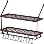 KES 30-Inch Oiled Bronze Pot Rack Wall Mounted, 2-Tier Hanging Pot and Pan - Image 9
