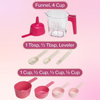 Paris Hilton 9-Piece Measuring Set, Durable Plastic Measuring Cups and Spoons - Image 4
