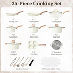 25 Pcs Pots and Pans Set, Nonstick & Non-Toxic Healthy Pots and Pans, - Image 3