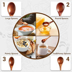 8Pcs Small Wooden Spoons for Eating, Wood Honey Spoon for Tea, Coffee&Soup - Image 7