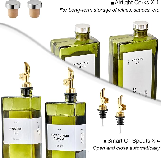 Olive Oil Dispenser Bottle for Kitchen, 16.9oz /500ml Cooking Vinegar Dispenser - Image 4
