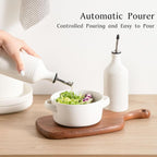 Sweejar Ceramic Olive Oil Dispenser Bottle Set, Opaque Oil Cruet Protects to - Image 3