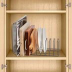 Pot Lid Organizer, Stainless Steel Pot Lid Storage Rack Holder, Cutting Board - Image 8