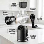 Zulay Kitchen Rotary Cheese Grater 5 Blade Cheese Shredder - Image 9
