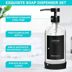 RYTOXILO Clear Soap Dispenser 2 Pack, Glass Soap Dispenser - Image 3