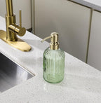 16Oz Green Glass Soap Dispenser - Image 5