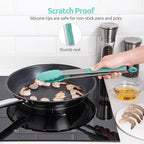 600ºF Heat Resistant Kitchen Tongs: U-Taste 12 in Large Silicone Cooking Tong - Image 9