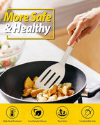 Pack of 2 Silicone Cooking Spatula, Heat Resistant Solid Turner, Non Stick - Image 3
