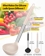 Pack of 2 Ladle Spoon, Silicone Large Spoon - Image 2