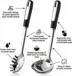 Stainless Steel Ladle and Pasta Server Set, Food-Grade Thickened Metal Soup - Image 3