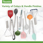 Tovolo Silicone Ladle with Stainless Steel Handle Blue Slate Soup Ladle Large - Image 6