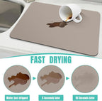 WISELIFE Super Absorbent Dish Drying Mat Khaki 17" W x 30" L, Coffee Bar - Image 3