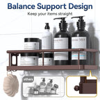 YASONIC Shower Caddy Adhesive, No Drill Bathroom Shower Organizers, - Image 5