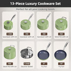 Nuwave Lux 13pc Forged Lightweight Cookware Set PFAS Free, Healthy G10 Duralon - Image 9