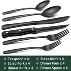 EWFEN 24-Piece Black Silverware Set - Image 2