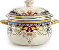 Retro Flower Enamel Stockpot by OLYTARU