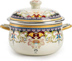 Retro Flower Enamel Stockpot by OLYTARU