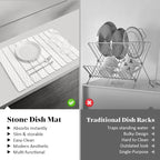 Stone Dish Drying Mats for Kitchen Counter, Fast Drying Collapsible Dish Drying - Image 6