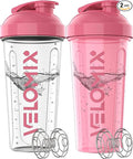 VELOMIX -2 Pack- 28 oz Protein Shaker Bottles by VELOMIX